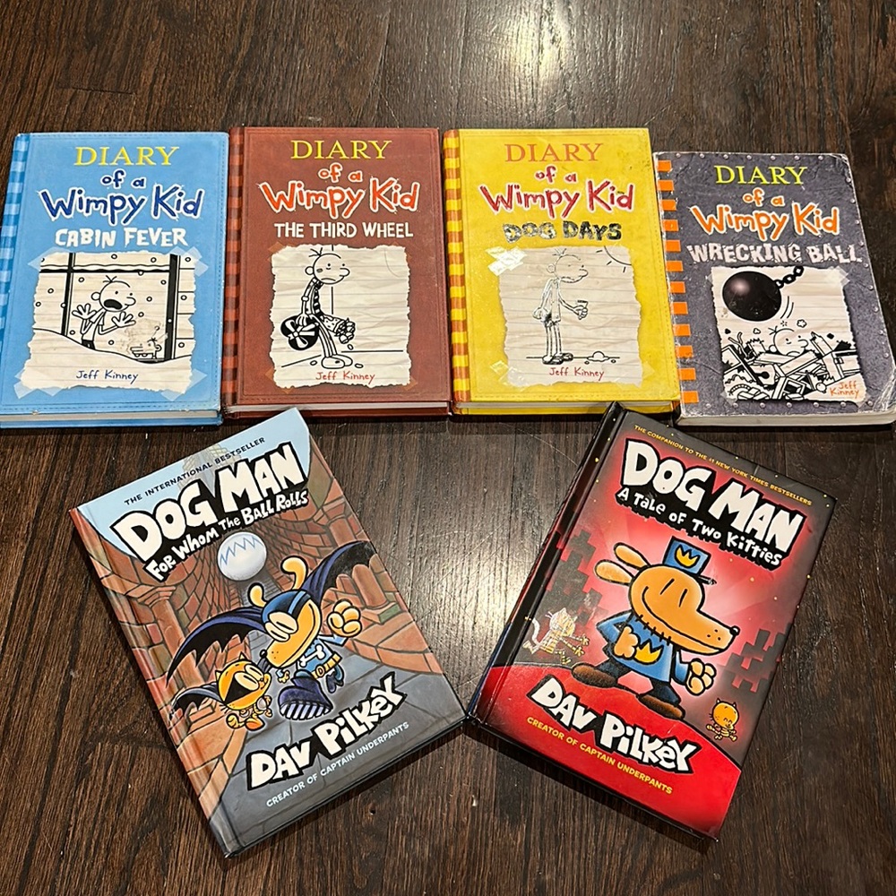 DIARY WIMPY KID AND DOGMAN BOOK LOT